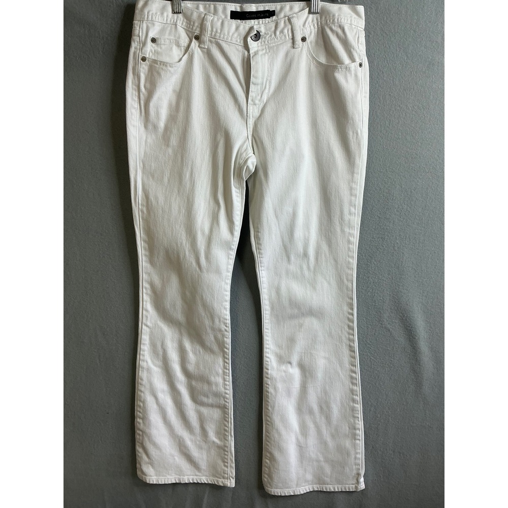 Calvin Klein Jeans Women's 10 Slim Flare‎ White Denim Jeans